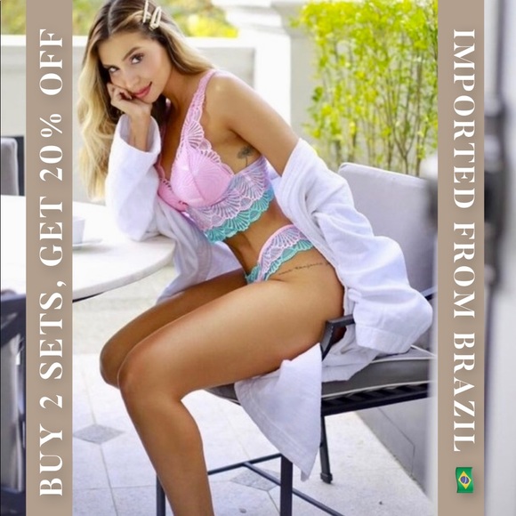 Top Cropped bra & lace panty - 2 piece set - Picture 2 of 10